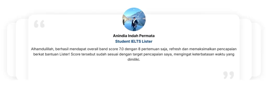 Testimoni kursus ielts lister aninda